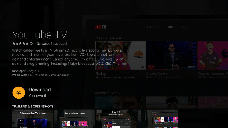 Tải xuống ứng dụng YouTube trên Fire TV