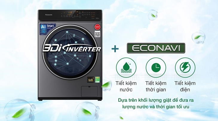 Máy giặt Panasonic cửa ngang tiết kiệm điện nước hơn