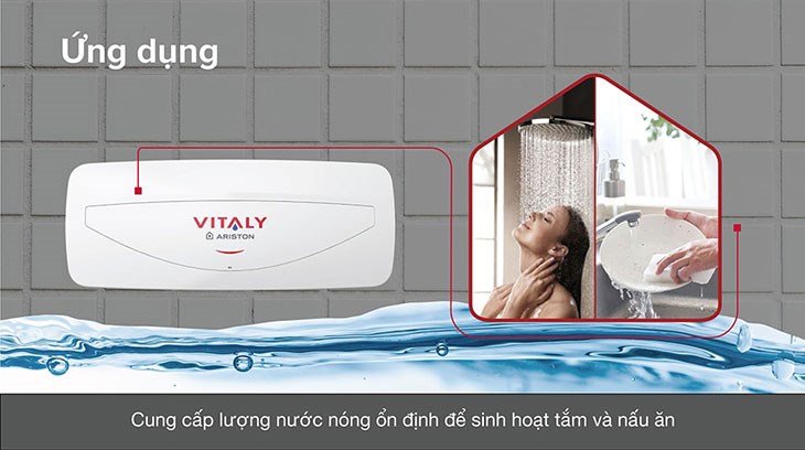 Chỉ nên bật máy nước nóng gián tiếp Ariston 20 lít 2500W VITALY 20 SLIM 2.5 FE  trước khi tắm từ 15 - 30 phút