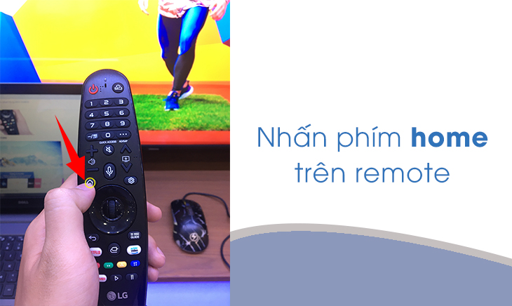 Nhấn phìm home trên remote để mở giao diện app
