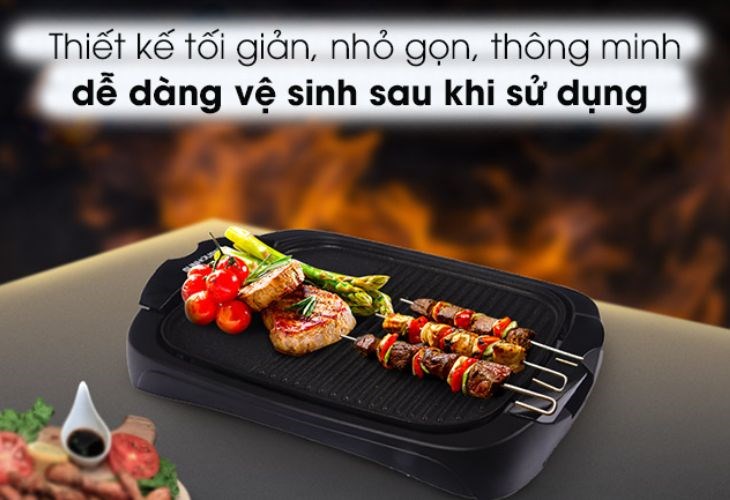 Bếp nướng điện Sunhouse SHD4602 có thiết kế nhỏ gọn, sở hữu vẻ ngoài đơn giản