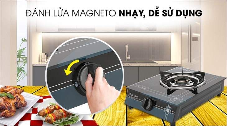 Bếp ga đơn Duxton DG-250 sử dụng hệ thống đánh lửa Magneto tiện lợi, an toàn cho người dùng