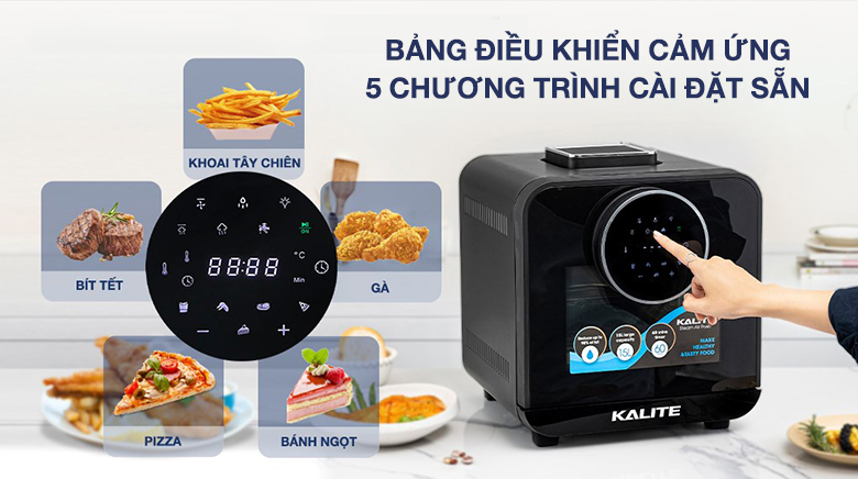 Lò chiên không dầu kết hợp hấp Kalite STEAM STAR 15 lít - Điều khiển cảm ứng