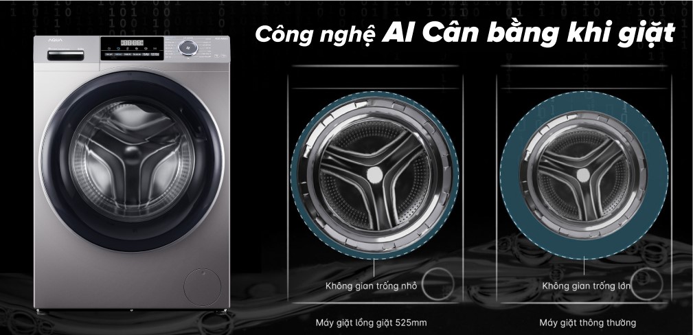Công nghệ AI DBT giúp máy giặt hoạt động êm ái