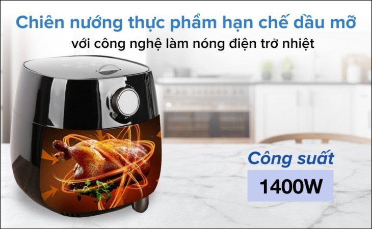 Nồi chiên không dầu Kangaroo KG42AF1 4 lít có khả năng nấu những món chiên nướng mà không cần đến dầu mỡ, phù với các chị em đang theo chế độ ăn kiêng Paleo