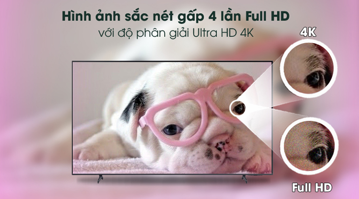 Smart Tivi Samsung 4K 43 inch UA43AU7002 thiết kế tinh giản mà sang đẹp, tinh tế với màn hình phẳng viền mỏng 3 cạnh, mở rộng khung hình