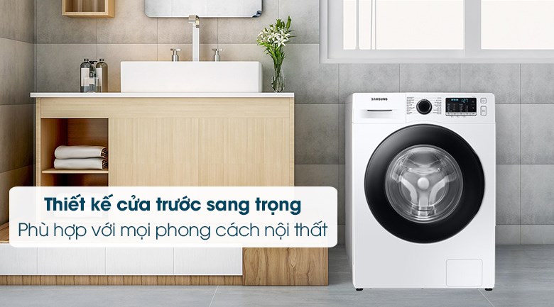 Máy giặt Samsung Inverter 10kg WW10TA046AE/SV thiết kế tối giản phù hợp với nhiều không gian nội thất.