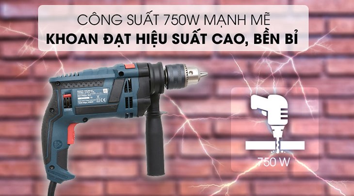 Máy khoan động lực điện Bosch GSB 16 RE 750W  tiêu thụ 0.75kWh tương đương 0.75 số điện