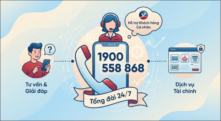 Tổng đài hỗ trợ Khách hàng cá nhân của ViettinBank là 1900 558 868