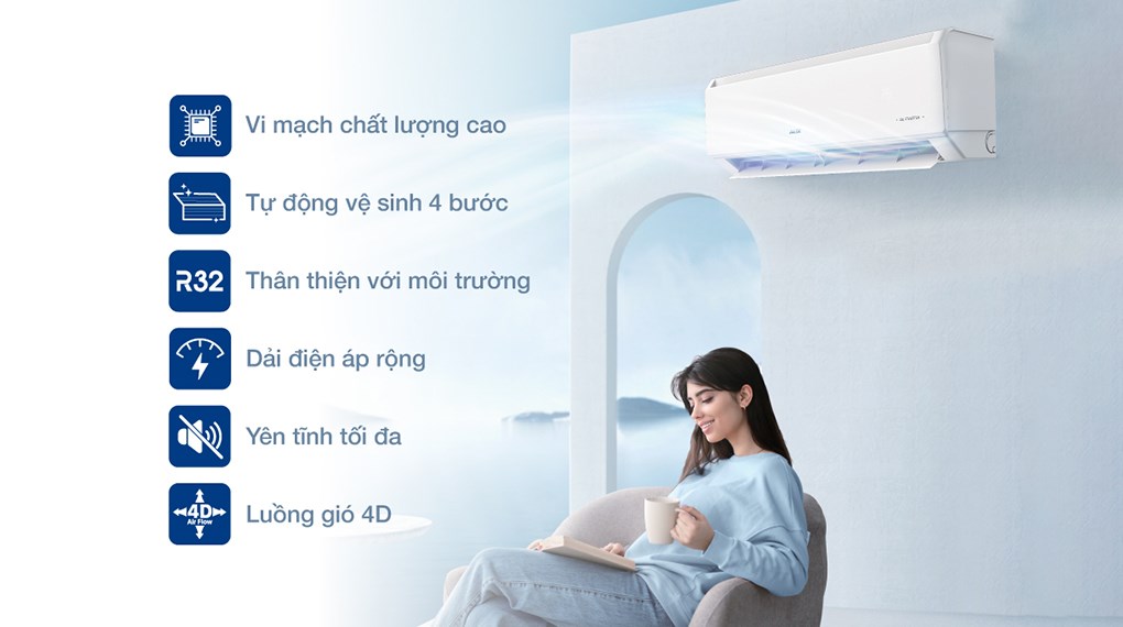 Máy lạnh AUX được tích hợp nhiều tính năng, công nghệ hiện đại, giúp tối ưu hoá trải nghiệm khi sử dụng