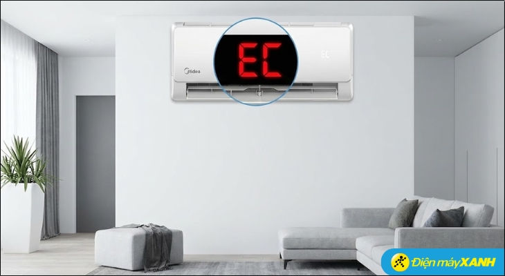 Màn hình LED của dàn lạnh có chữ EC xuất hiện và nhấp nháy liên tục