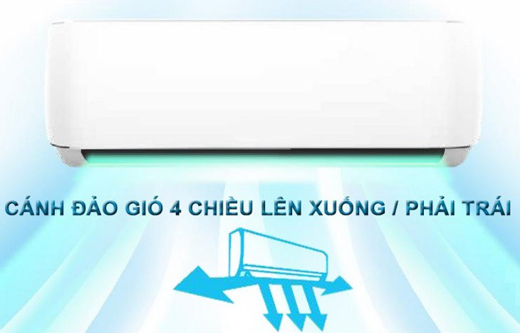 Cánh đảo gió lên/xuống tự động, trái/phải có thể tùy chỉnh tay