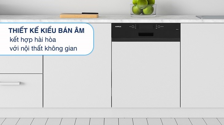 Máy rửa chén bán âm Hafele HDW-HI60B (533.23.210) sở hữu kiểu dáng hình khối chắc chắn, thiết kế tinh tế, tạo điểm nhấn cho căn bếp của bạn thêm sang trọng, đẳng cấp