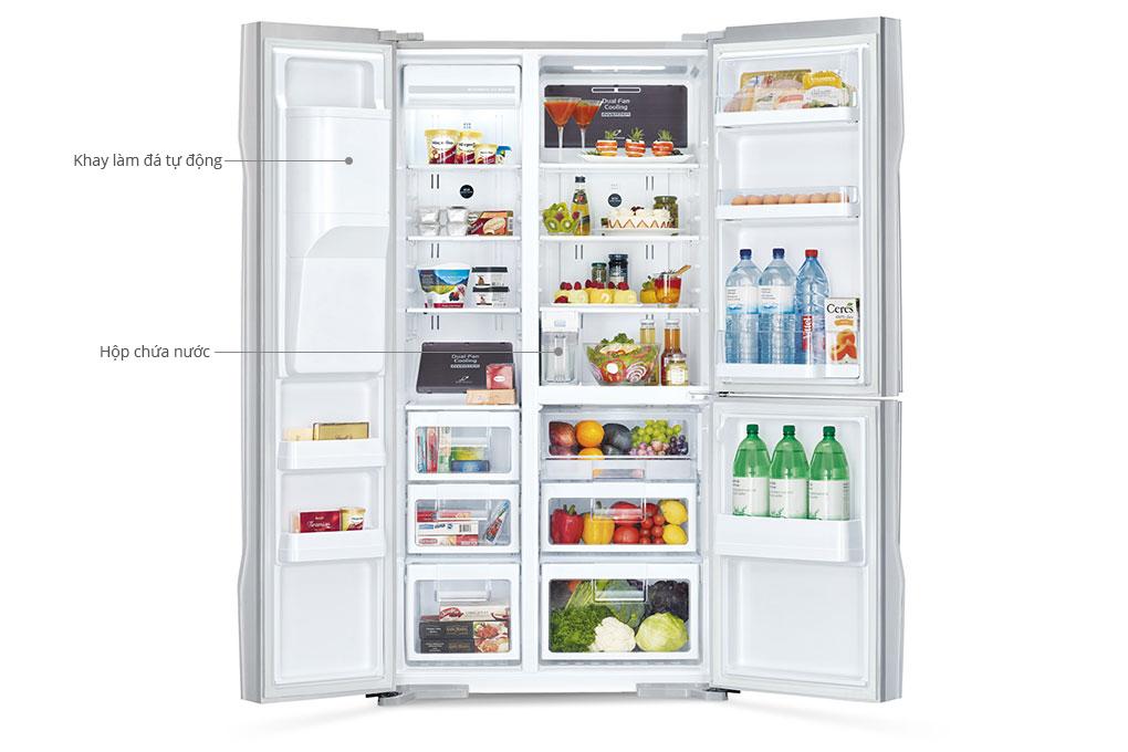 Tủ lạnh có làm đá tự động là tủ lạnh phải có hộp chứa nước và bộ phận làm đá tự động