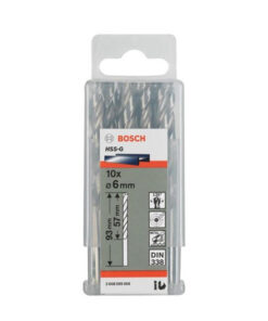 Bộ mũi khoan sắt Bosch 6mm HSS-G (Hộp 10 mũi)