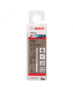 Bộ mũi khoan sắt Bosch 3mm HSS-G (Hộp 10 mũi)