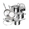 Bộ nồi inox Ciwete set 7 món ( 2 chảo inox, 1 quánh, 1 nồi chảo, 2 nồi, 1 xửng hấp)
