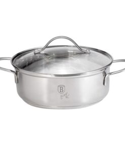Nồi có nắp kính Berlinger Haus BH/6282 28cm - silver collection - dáng thấp