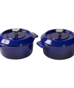 Set 2 Nồi Tròn Woll Iron Casserole mini 10 cm Cobalt Blue 2-er set