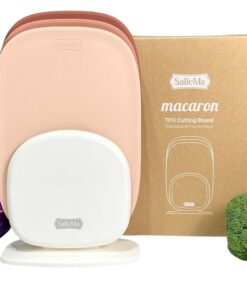 Set 3 thớt nhựa dẻo mini SalleMa TPU màu hồng 24 x 17cm (có kèm giá)