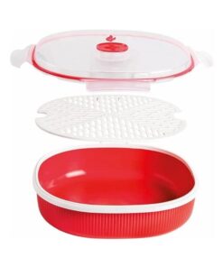 Nồi hấp Snips dùng cho lò vi sóng 2L màu đỏ trắng (Made in Italy)