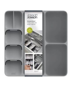 Khay đa năng đựng dao thìa dĩa Joseph Joseph 85127 DrawerStore™ - Besteck- und Küchen-Ordnungshelfer - Grau VE 2 (màu ghi)