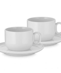 Set 2 cốc thấp Cappuccino kèm đĩa WMF Cup Barista Large Coffee Mug 160ml (Made in Germany)