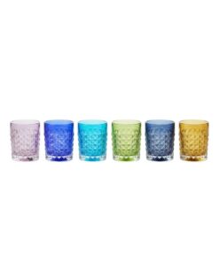 Bộ 6 cốc pha lê Bohemia Diamond Tumbler full màu 230ml
