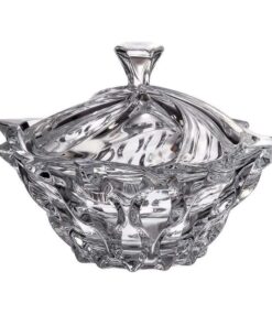 Thố pha lê Bohemia Samba trắng 21cm