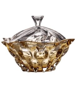 Thố pha lê Bohemia Samba vàng 21cm