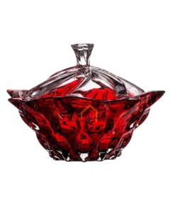 Thố pha lê Bohemia Samba đỏ 21cm