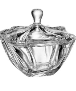 Thố mứt pha lê Bohemia Neptune sóng 13cm