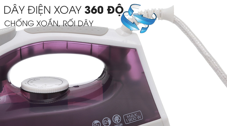 Bàn ủi hơi nước Panasonic NI-M300TVRA 1800W Không xoắn dây - Bàn ủi hơi nước Panasonic NI-M300TVRA