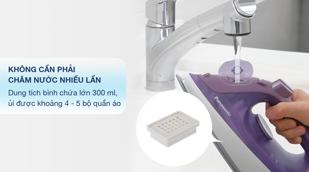 Bàn ủi hơi nước Panasonic NI-S630VRA 2400W - Bình chứa nước Bàn ủi hơi nước Panasonic NI-S630VRA 2400W Bàn ủi hơi nước Panasonic NI-S630VRA 2400W - Bình chứa nước