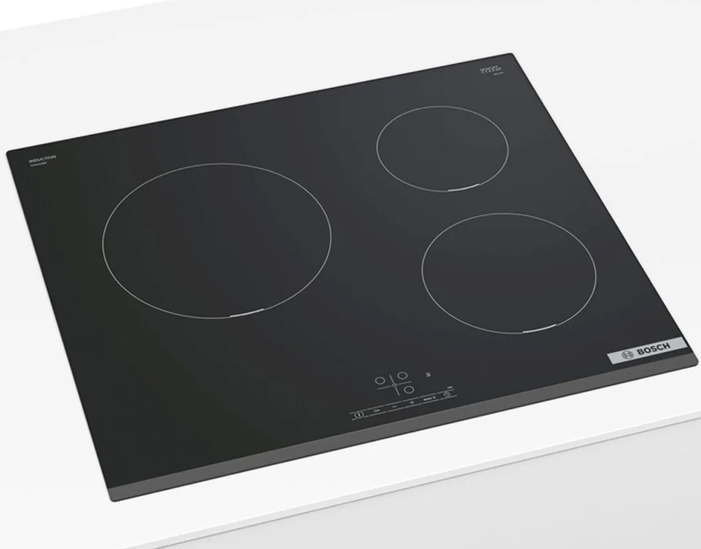 Bếp từ 3 vùng nấu lắp âm Bosch PUC631BB5E Gia nhiệt nhanh.