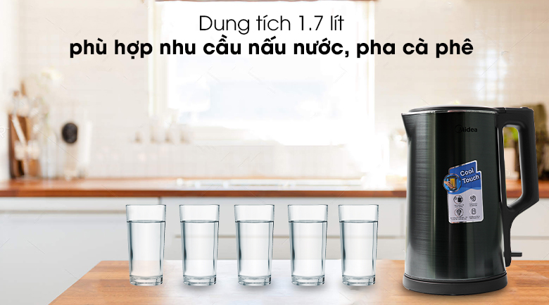 Dung tích - Bình đun siêu tốc Midea MK-317DC Bình đun siêu tốc Midea 1.7 lít MK-317DC Bình đun siêu tốc Midea 1.7 lít MK-317DC