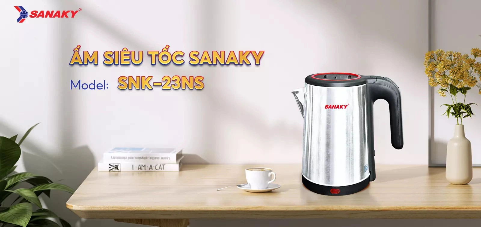 Bình đun siêu tốc Sanaky 1.8 lít SNK-23N-1S