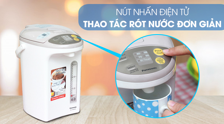 Bình thủy điện Panasonic NC-EG4000CSY 4 lít Bình thủy điện Panasonic NC-EG4000CSY 4 lít - Cách rót nước