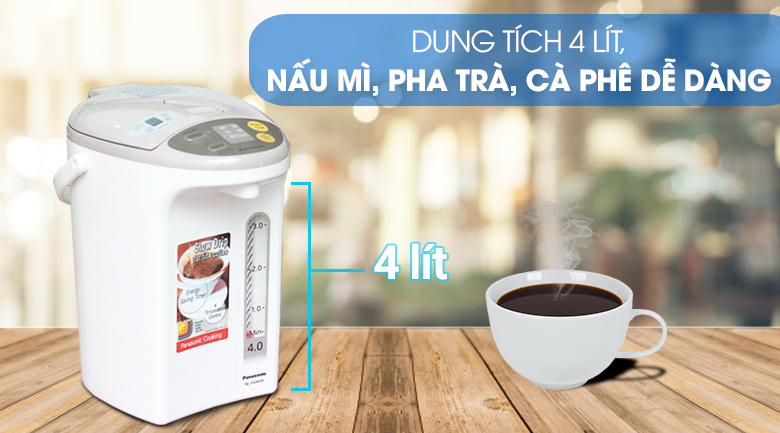 Bình thủy điện Panasonic NC-EG4000CSY 4 lít Bình thủy điện Panasonic NC-EG4000CSY 4 lít - Dung tích