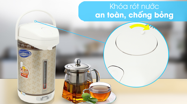 Bình thủy điện Sharp KP-30STV RB 2.9 lít - Khóa bơm Bình thủy điện Sharp KP-30STV-RB 2.9 lít Bình thủy điện Sharp KP-30STV RB 2.9 lít - Khóa bơm