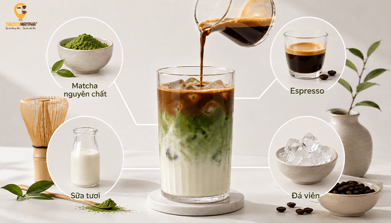 Công thức latte matcha kết hợp espresso đang hot hiện nay có gì đặc biệt?