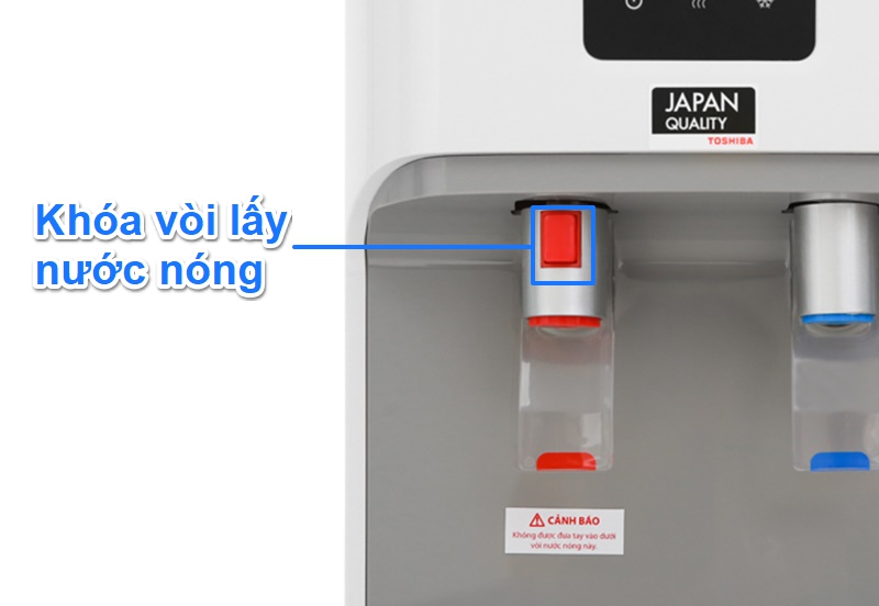 Cây nước nóng lạnh Toshiba RWF-W1664TV(W1) Vòi lấy nước nóng có trang bị khóa vòi - Cây nước nóng lạnh Toshiba RWF-W1664TV(W1)