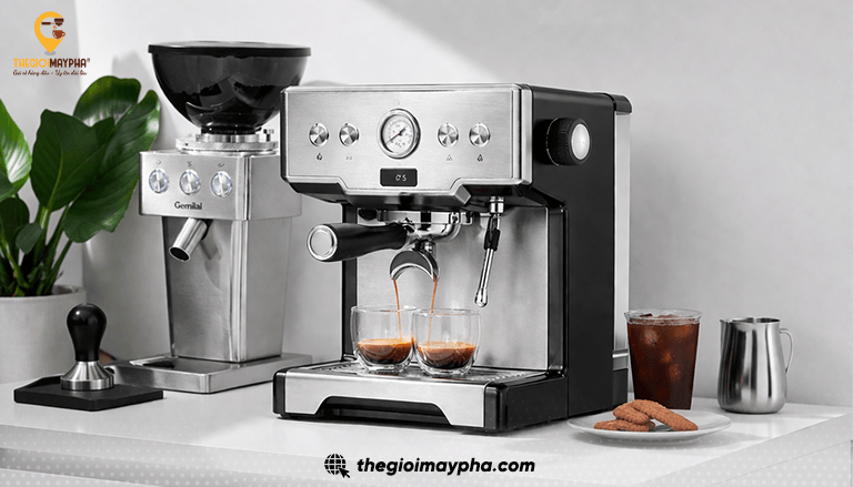 Combo máy pha cà phê và máy xay giá tốt cho người mới bắt đầu