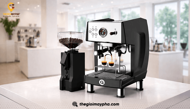Combo máy pha cà phê và máy xay cho quán mới mở gồm những gì?