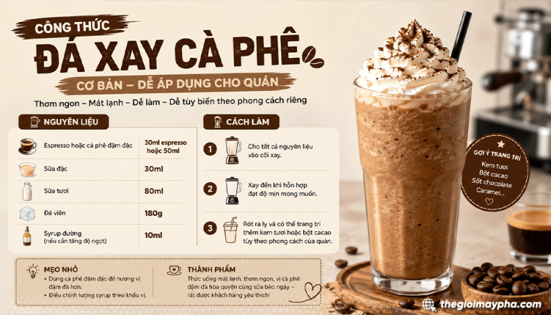 Công thức đá xay cà phê dễ bán vào mùa nóng giúp tăng doanh thu cho quán
