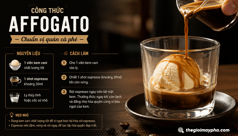 Công thức affogato đơn giản nhưng dễ làm khách thích