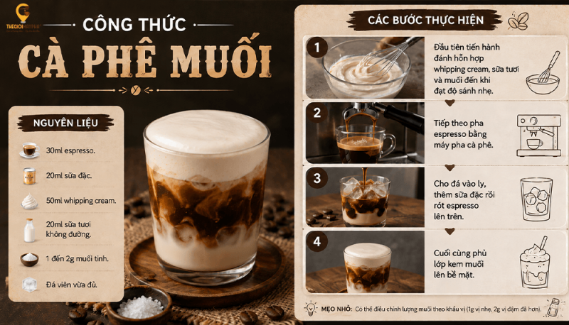 Công thức cà phê muối chuẩn vị đang được tìm kiếm nhiều hiện nay