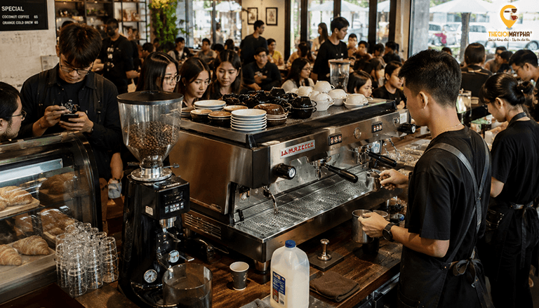 Máy pha cà phê công nghiệp có thực sự giúp tăng doanh thu?
