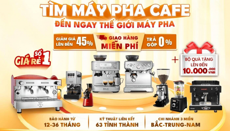 Mua máy pha cà phê ở đâu? Máy pha cà phê giá bao nhiêu tiền? Liên hệ TGMP để được tư vấn