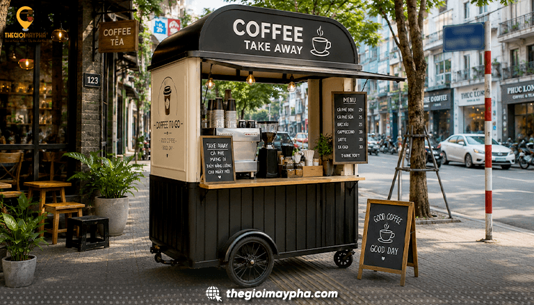 Dự toán bộ thiết bị mở quán cà phê take away cho người mới bắt đầu